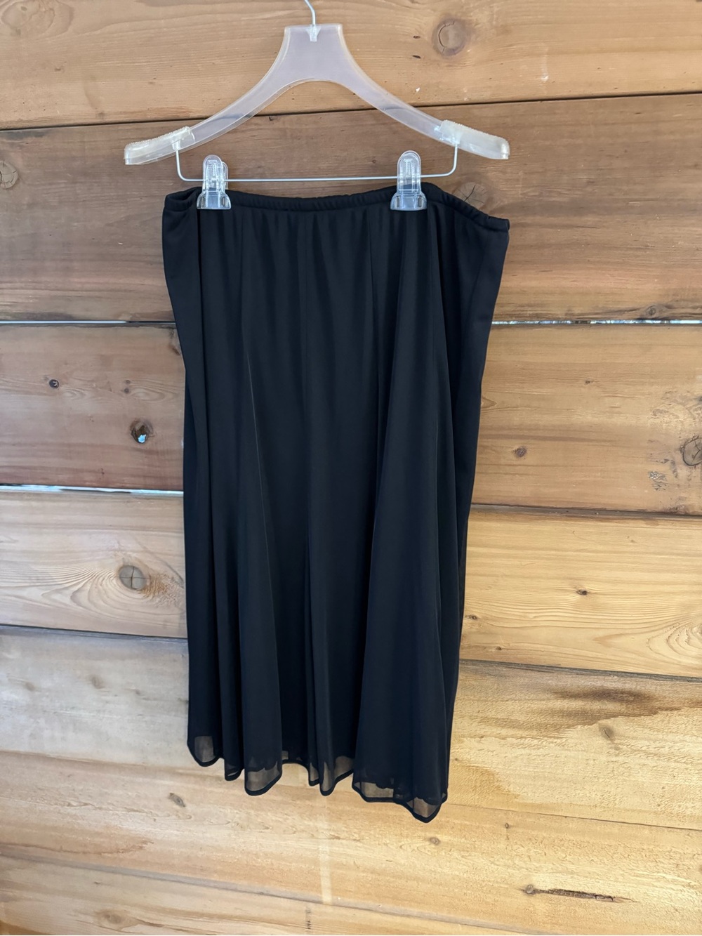 connected apparel Black Flowing Midi Skirt